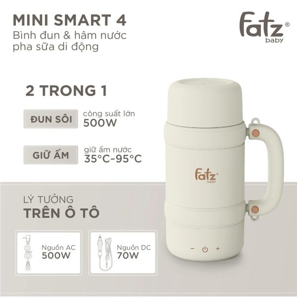 Bình đun và hâm nước pha sữa di động Mini Smart 4 - Hình ảnh 3