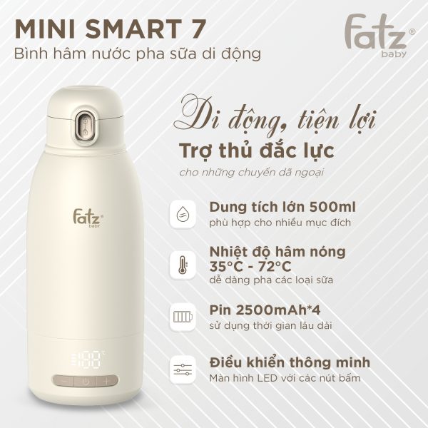 Bình hâm nước pha sữa di động Mini Smart 7 - Hình ảnh 3