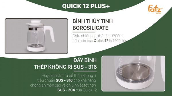 Máy đun và hâm nước pha sữa điện tử Quick 12 Plus - FB3504HB - Hình ảnh 17