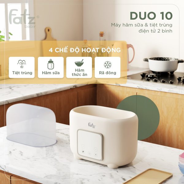 Máy hâm sữa và tiệt trùng điện tử 2 bình Duo 10 - FB3211BK - Hình ảnh 4