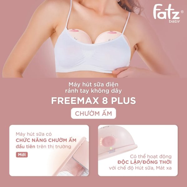 Máy hút sữa điện rảnh tay không dây chườm ấm Freemax 8 Plus - Hình ảnh 4