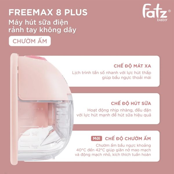 Máy hút sữa điện rảnh tay không dây chườm ấm Freemax 8 Plus - Hình ảnh 3