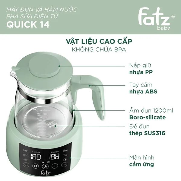 Máy đun và hâm nước pha sữa điện tử Quick 14 - FB3101RS - Hình ảnh 7