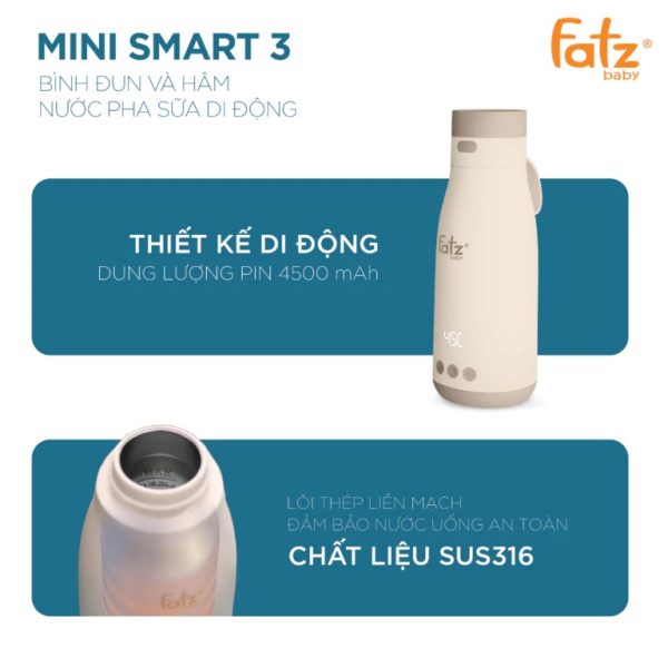 Bình đun và hâm nước pha sữa di động Mini Smart 3 - Hình ảnh 9